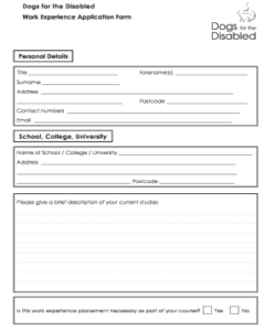 work-experience-application-form-template