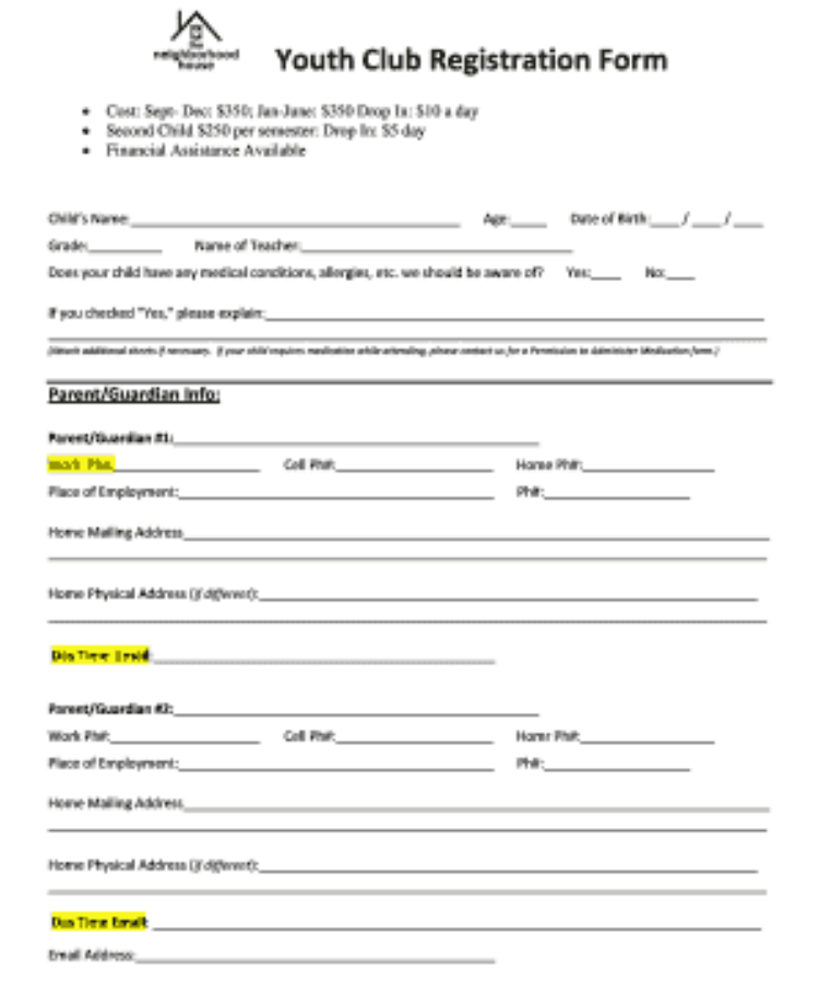 Volleyball Tournament Registration Form Template