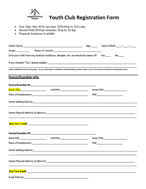 youth-club-registration-form-template